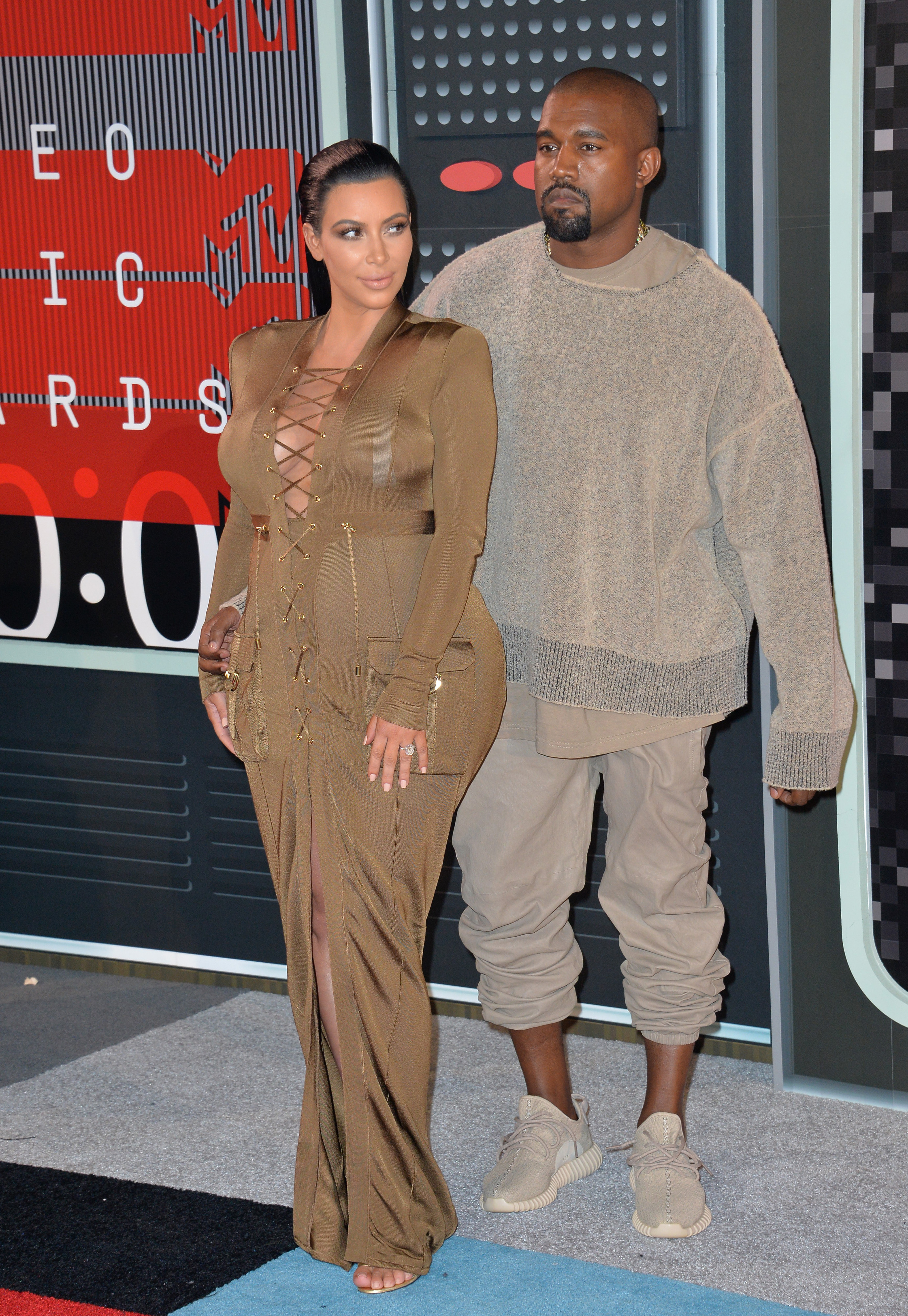 Kim Kardashian & Kanye West in Los Angeles 2015
